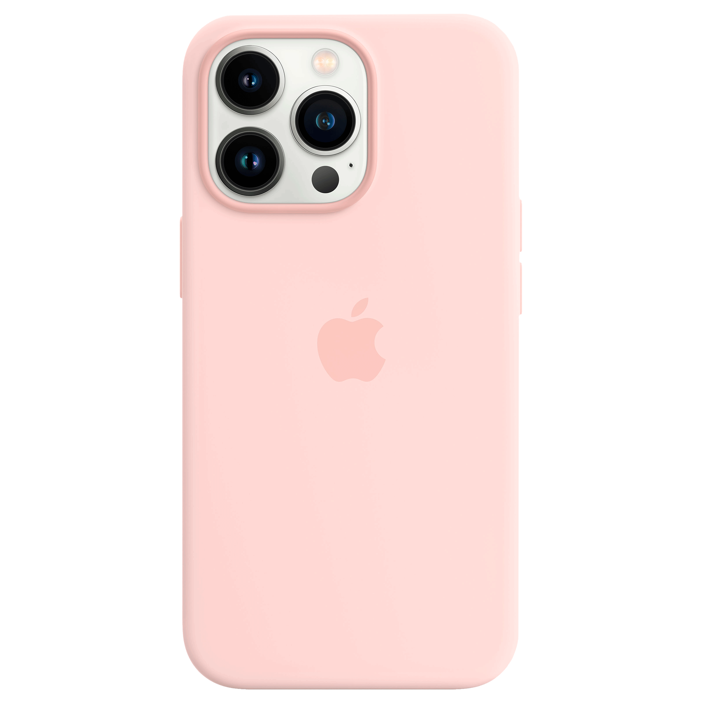 Apple Soft Silicone Back Cover for Apple iPhone 13 Pro Max Supports Wireless Charging Chalk Pink